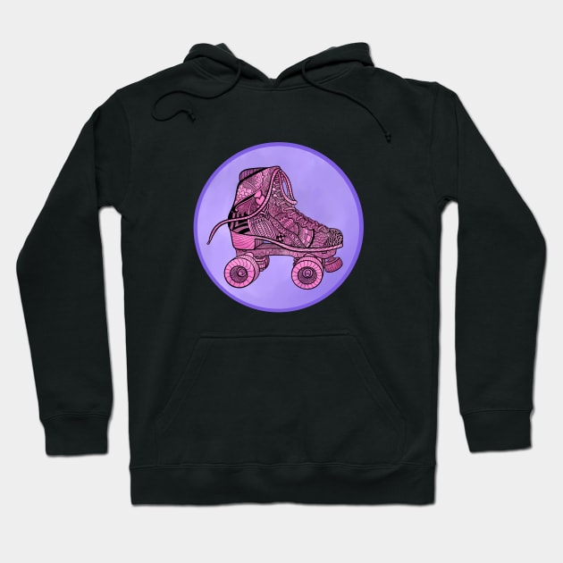 Pink Skate Zentangle Hoodie by RiaoraCreations